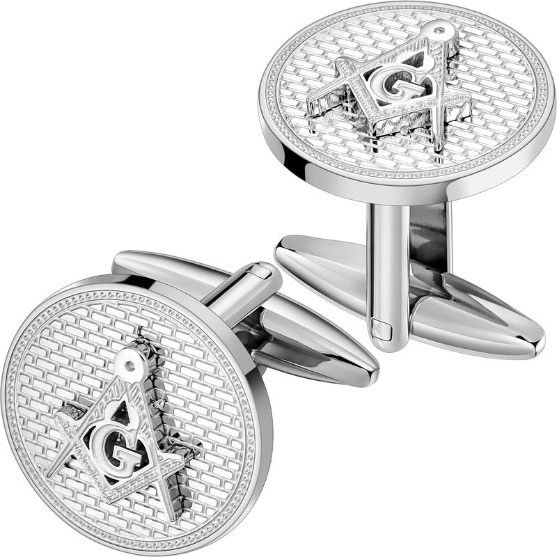 AMITER Masonic Tie Tack, Freemason Lapel Pin & Cufflinks - Image 1